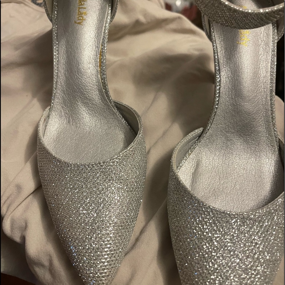 Mila lady heels silver glitter